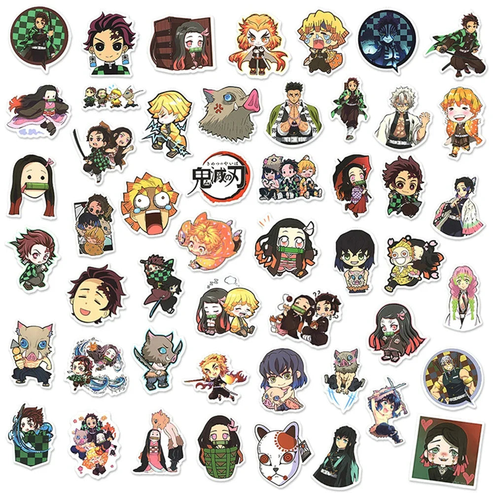 30/50PCS Demon Slayer Waterproof Sticker