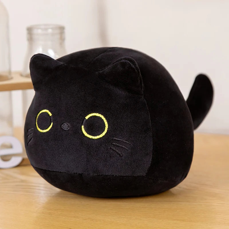 9/15/25CM Kawaii Small Cuddly Black Cat Plush Doll