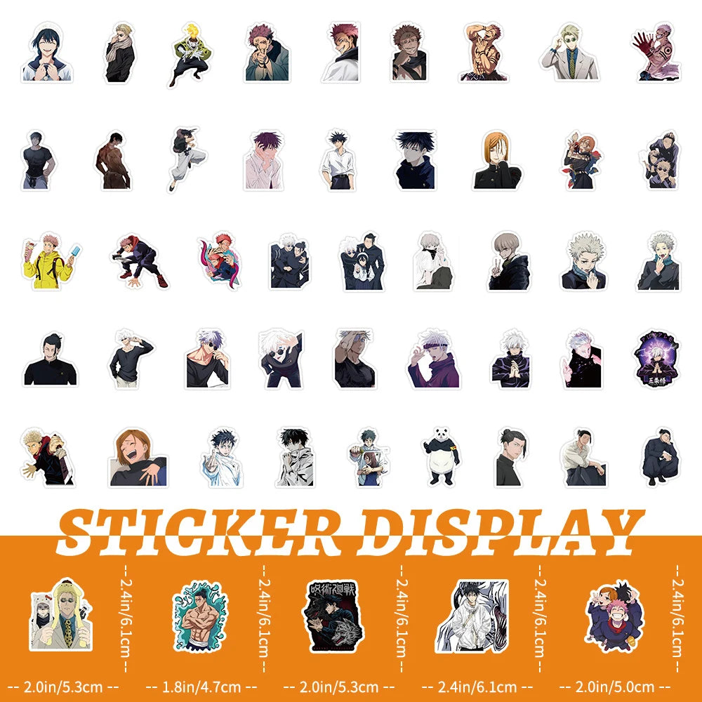 30/50/100pcs Jujutsu Kaisen Anime Stickers