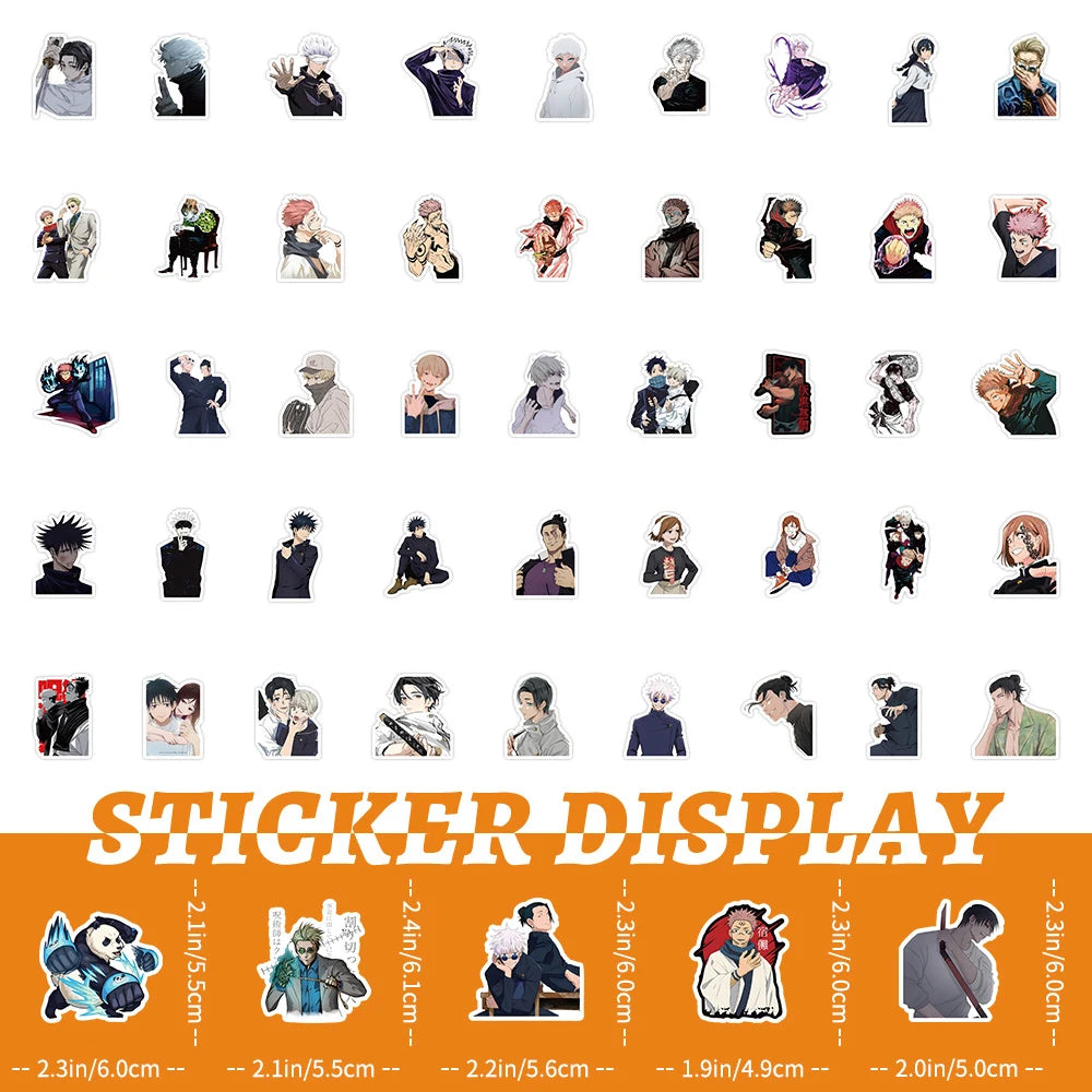 30/50/100pcs Jujutsu Kaisen Anime Stickers