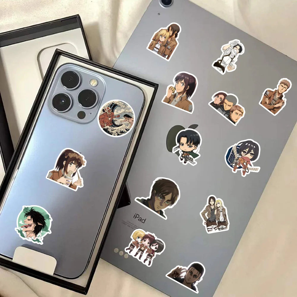 60pcs Attack on Titan Waterproof Stickers for Skateboard Motorcycle Laptop Phone Bike Car