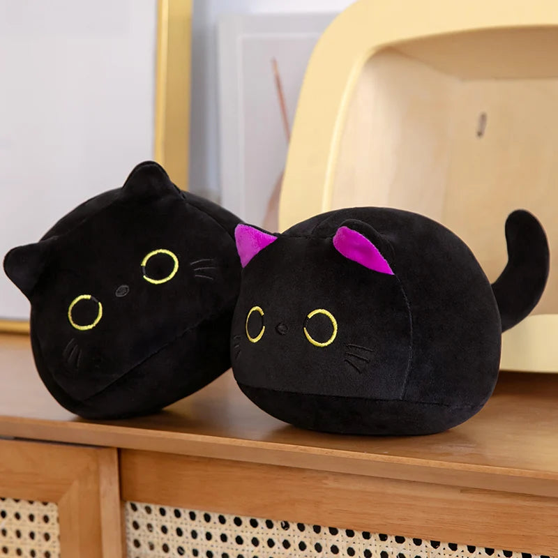 9/15/25CM Kawaii Small Cuddly Black Cat Plush Doll